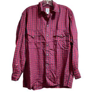 J.G. Hook Red Blue Plaid Long Sleeve Button Up Shirt - Size 8